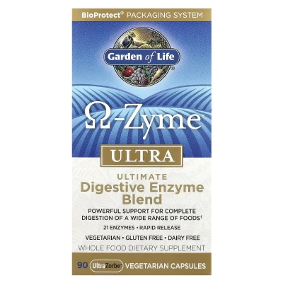 Garden of Life - O-Zyme Ultra™ | Ultimate Digestive Enzyme Blend | 90 UltraZorbe™ Vegetarian Capsules