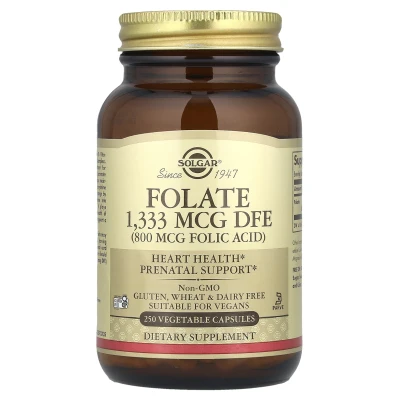 Solgar - Folate | 1 | 333 mcg DFE | 250 Vegetable Capsules