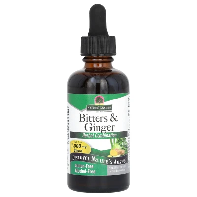 Nature's Answer - Bitters & Ginger | Alcohol-Free | 1 | 000 mg | 2 fl oz (60 ml)