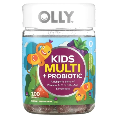 OLLY - Kids Multi + Probiotic | Yum Berry Punch | 100 Gummies