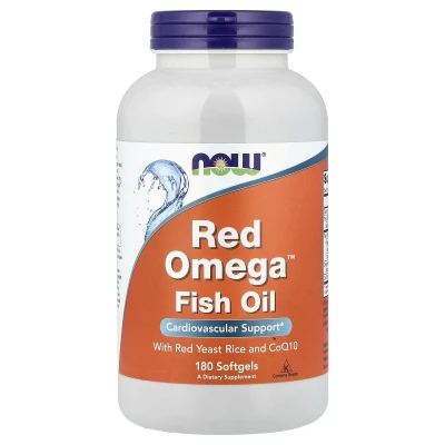 NOW Foods - Red Omega™ Fish Oil With Red Yeast Rice and CoQ10 | 180 Capsules