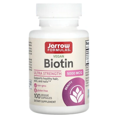 Jarrow Formulas - Biotin | 5000 mcg | 100 Veggie Capsules