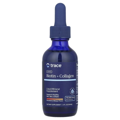 Trace - Ionic Biotin + Collagen | Strawberry Mango | 75 | 000 mcg | 2 fl oz (59 ml)