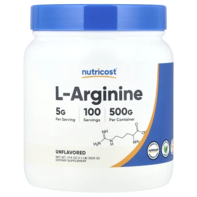 Nutricost - L-Arginine | Unflavoured | 17.9 oz (500 g)