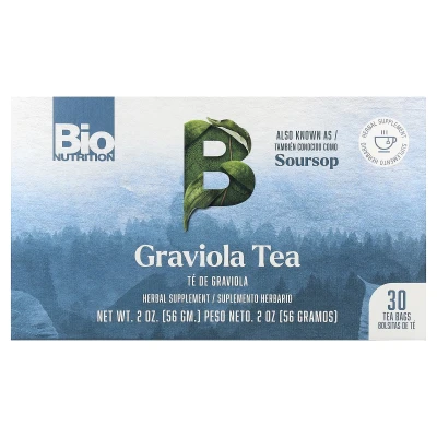 Bio Nutrition - Graviola Tea | Caffeine Free | 30 Tea Bags | 2 oz (56 g)