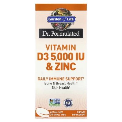 Garden of Life - Vitamin D3 & Zinc | 30 Small Tablets