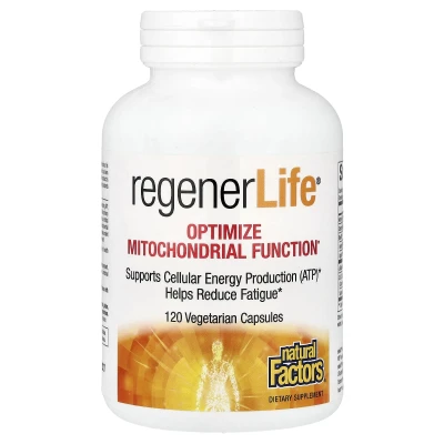 Natural Factors - RegenerLife® | Optimise Mitochondrial Function | 120 Vegetarian Capsules