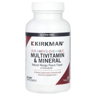 Kirkman Labs - Children's Chewable Multivitamin & Mineral | Natural Mango Peach | 120 Tablets