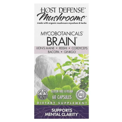 Host Defense - Mushrooms | MycoBotanicals | Brain | 60 Capsules