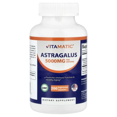 Vitamatic - Astragalus | 5 | 000 mg | 200 Vegetarian Capsules