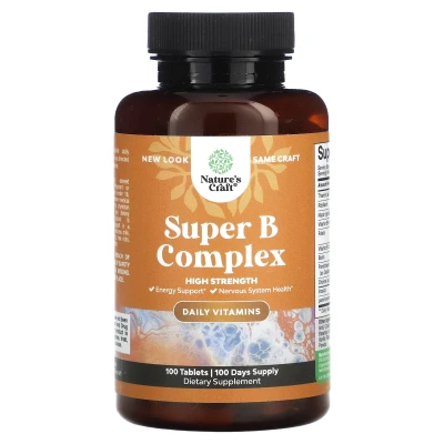 Nature's Craft - Super B Complex | High Strength | 100 Tablets