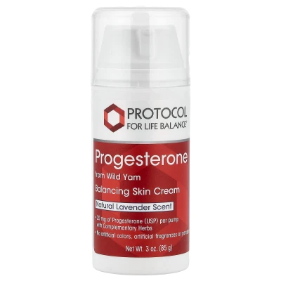 Protocol for Life Balance - Progesterone From Wild Yam | Balancing Skin Cream | Natural Lavender | 3 oz (85 g)