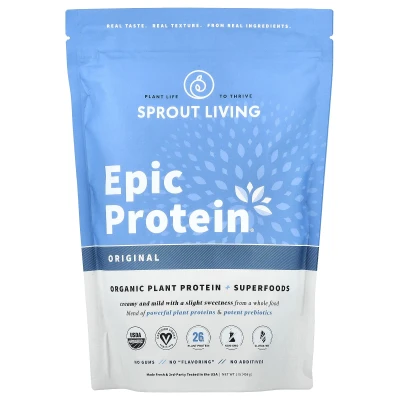 Sprout Living - Epic Protein® | Organic Plant Protein + Superfoods | Original | 1 lb (456 g)