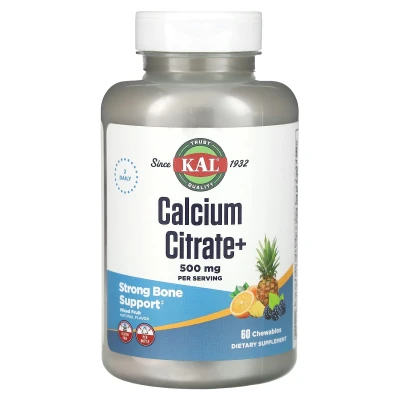 KAL - Calcium Citrate+ | Mixed Fruit | 60 Chewables