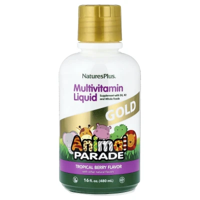 NaturesPlus - Animal Parade® Gold | Multivitamin Liquid | Tropical Berry | 16 fl oz (480 ml)