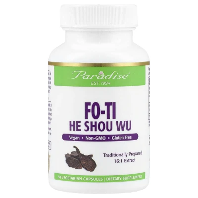 Paradise Herbs - Fo-Ti | He Shou Wu | 60 Vegetarian Capsules (500 mg per Capsule)