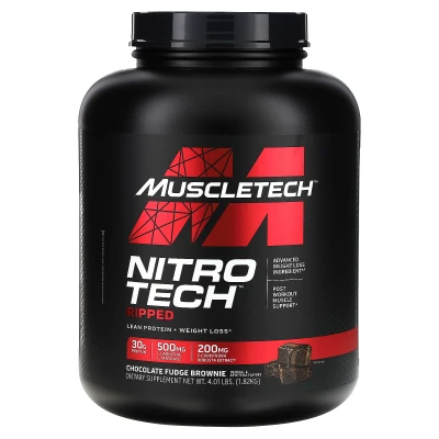 MuscleTech - Nitro-Tech® Ripped | Lean Protein + Weight Loss | Chocolate Fudge Brownie | 4.01 lbs (1.82 kg)