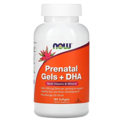 NOW Foods - Prenatal Gels + DHA | 180 Softgels