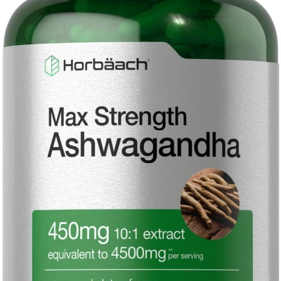 Horbaach Max Strength Ashwagandha 450mg 10:1 Extract 120 Capsules