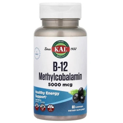 KAL - B-12 Methylcobalamin | Acai Berry | 5 | 000 mcg | 60 Lozenges