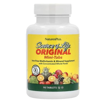 NaturesPlus - Source of Life | Original Mini-Tabs | Multivitamin & Mineral Supplement | Iron Free | 90 Tablets