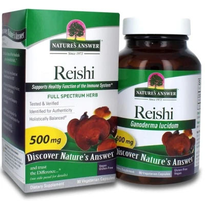 Nature's Answer - Reishi | 60 Vegetarian Capsules (500 mg per Capsule)