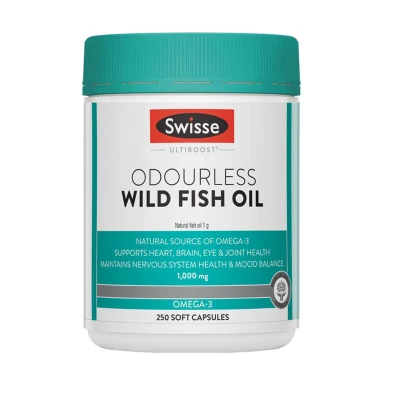 Swisse Ultiboost Odourless Wild Fish Oil 1000mg 250 Soft Capsules