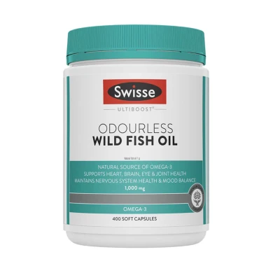 Swisse Ultiboost Odourless Wild Fish Oil 1000mg 400 Soft Capsules