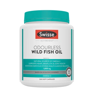 Swisse Ultiboost Odourless Wild Fish Oil 1000mg 500 Soft Capsules