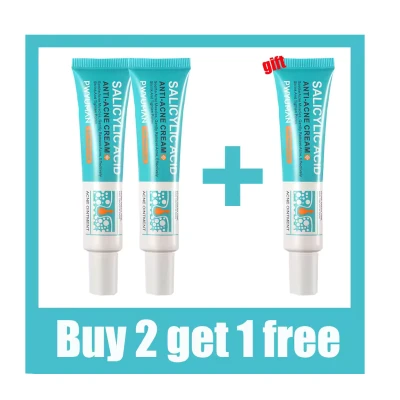2pcs Pwyuman Salicylic Acid Acne Removal Cream Anti-Acne Repair Redness Pimple Spots Deep Cleaning Pore Oil Control Moisturizing Skin Care