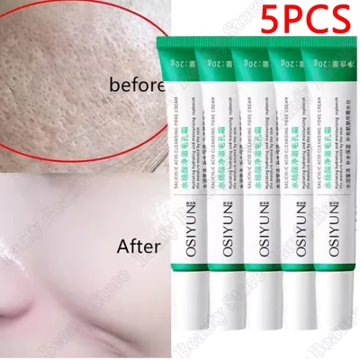 5pcs Salicylic Acid Pore Clearing Cream Shrink Pores Remove Blackheads Acne Brighten Moisturizing Smooth Skin Care