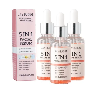 3pcs 30ml 5 In 1 Face Serum Moisturizing Vitamin C Hyaluronic Acid Facial Serum Shrink Pores Skin Care