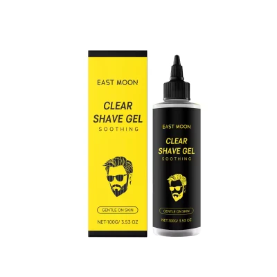 Men's Shaving Gel 100ml Transparent Shave Aid With Licorice Extract and Vitamin E For Soothing Skin & Precise Lines Non