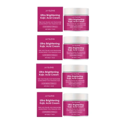 4pcs Kojic Acid Face Cream Brightening Moisturizer With Hyaluronic Acid Licorice Extract For Glowing Skin Hydration Brighten Skin