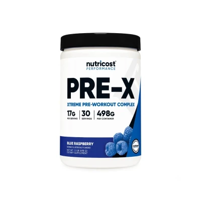 Nutricost Performance PRE-X Xtreme Pre-Workout Complex Blue Raspberry 498g 30 Serving