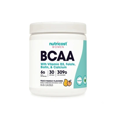 Nutricost Women BCAA with Vitamin D3 Folate Biotin & Calcium 309g Peach Mango