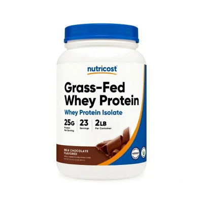 Nutricost Grass-Fed Whey Concentrate – Milk Chocolate Flavored – 2 lb (907 g) Protein