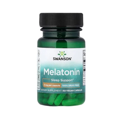 Swanson Low Dose Melatonin Sleep Support 3mg Dietary Supplement 60 Capsules