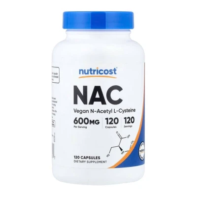 Nutricost - NAC Vegan N-Acetyl L-Cysteine Dietary Supplement 600mg 120 Capsules