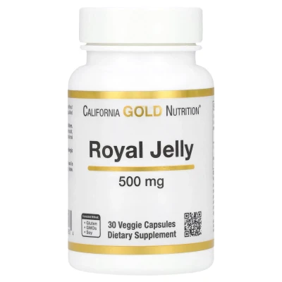 California Gold Nutrition Royal Jelly 500mg Dietary Supplement 30 Veg Capsules