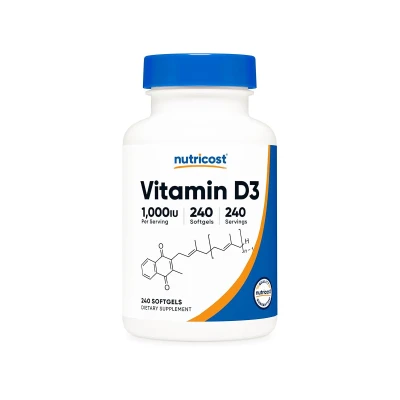 Nutricost Vitamin D3 1000IU 240 Softgels