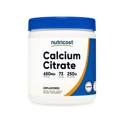 Nutricost Calcium Citrate 250g 650mg Powder