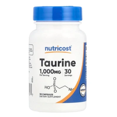 Nutricost Taurine Dietary Supplement 1000mg 30 Capsules