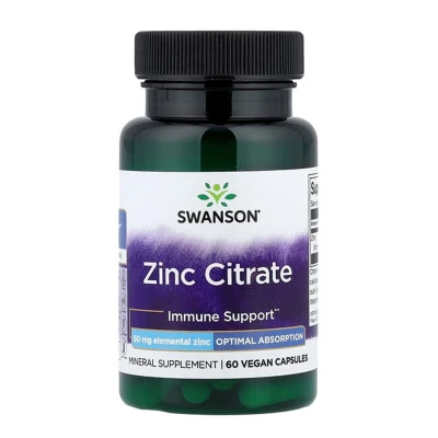 Swanson Zinc Citrate Immune Health 50mg 60 Capsules