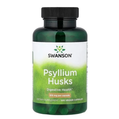 Swanson Psyllium Husks Digestive Health Dietary Supplement 610mg 100 Vegan Capsules