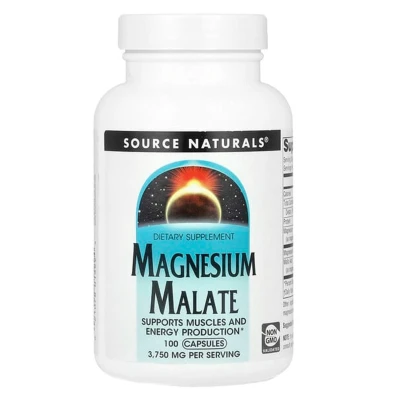 Source Naturals Magnesium Malate Dietary Supplement 100 Capsules