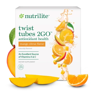 Nutrilite Twist Tubes 2GO Antioxidant Health Mango Citrus 20 Tubes