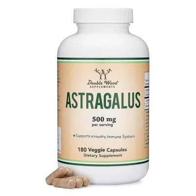 Double Wood Supplement Astragalus 500mg 180 Veggie Capsules