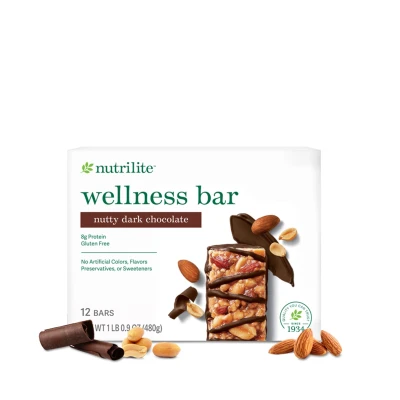 Nutrilite Wellness Bars Nutty Dark Chocolate 12 Bars