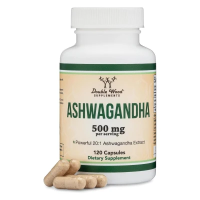 Double Wood Suplement Ashwagandha Powerful 20.1 Extract 500mg 120 Capsule